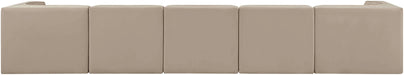 Meridian Furniture - Rummi Beige Velvet Performance Fabric Upholstered 5pc. Sofa - 660Beige-S155 - GreatFurnitureDeal