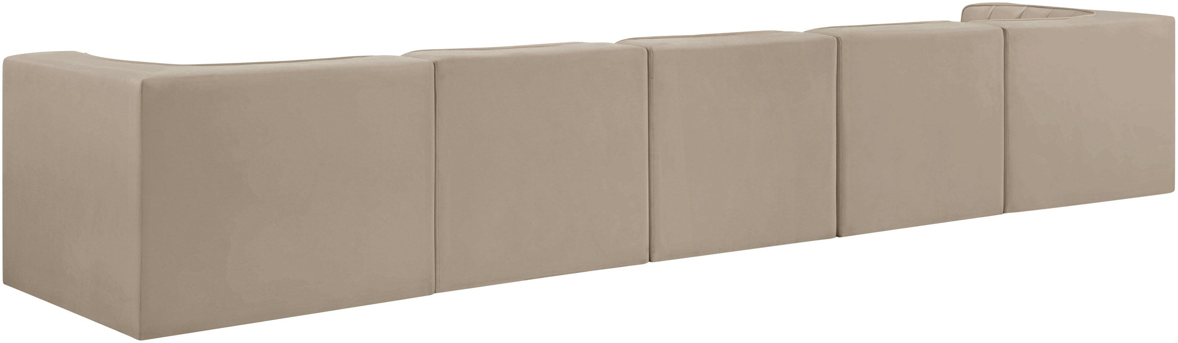Meridian Furniture - Rummi Beige Velvet Performance Fabric Upholstered 5pc. Sofa - 660Beige-S155 - GreatFurnitureDeal