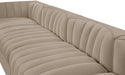 Meridian Furniture - Rummi Beige Velvet Performance Fabric Upholstered 5pc. Sofa - 660Beige-S155 - GreatFurnitureDeal