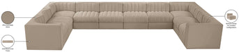 Meridian Furniture - Rummi Beige Velvet Performance Fabric Upholstered 10pc. Sectional - 660Beige-Sec10A - GreatFurnitureDeal
