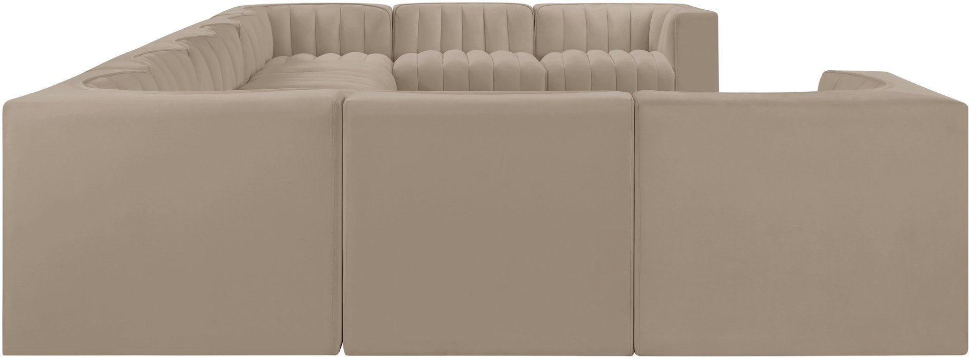 Meridian Furniture - Rummi Beige Velvet Performance Fabric Upholstered 10pc. Sectional - 660Beige-Sec10A - GreatFurnitureDeal