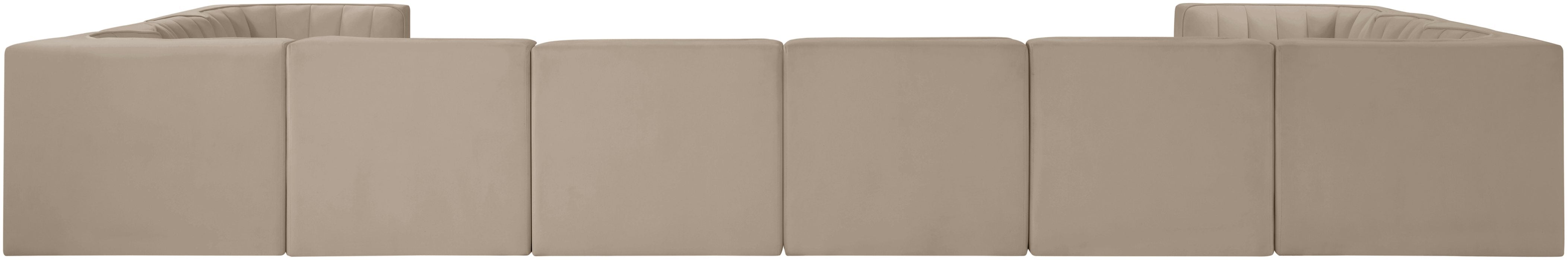 Meridian Furniture - Rummi Beige Velvet Performance Fabric Upholstered 10pc. Sectional - 660Beige-Sec10A - GreatFurnitureDeal