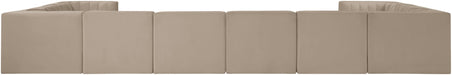 Meridian Furniture - Rummi Beige Velvet Performance Fabric Upholstered 10pc. Sectional - 660Beige-Sec10A - GreatFurnitureDeal
