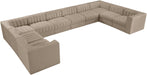 Meridian Furniture - Rummi Beige Velvet Performance Fabric Upholstered 10pc. Sectional - 660Beige-Sec10A - GreatFurnitureDeal