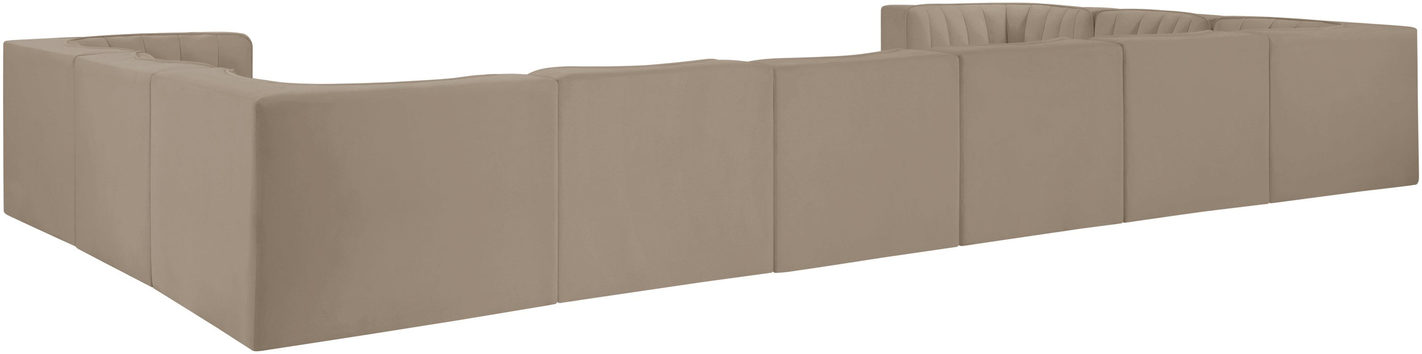 Meridian Furniture - Rummi Beige Velvet Performance Fabric Upholstered 10pc. Sectional - 660Beige-Sec10A - GreatFurnitureDeal