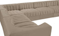 Meridian Furniture - Rummi Beige Velvet Performance Fabric Upholstered 10pc. Sectional - 660Beige-Sec10A - GreatFurnitureDeal