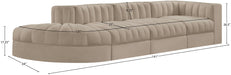 Meridian Furniture - Rummi Beige Velvet Performance Fabric Upholstered 4pc. Sectional - 660Beige-Sec4D - GreatFurnitureDeal
