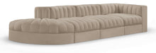 Meridian Furniture - Rummi Beige Velvet Performance Fabric Upholstered 4pc. Sectional - 660Beige-Sec4D - GreatFurnitureDeal