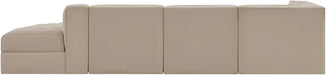 Meridian Furniture - Rummi Beige Velvet Performance Fabric Upholstered 4pc. Sectional - 660Beige-Sec4D - GreatFurnitureDeal