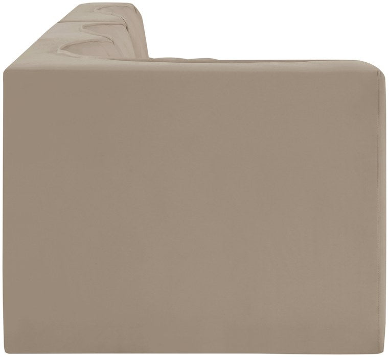 Meridian Furniture - Rummi Beige Velvet Performance Fabric Upholstered 4pc. Sectional - 660Beige-Sec4D - GreatFurnitureDeal
