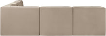 Meridian Furniture - Rummi Beige Velvet Performance Fabric Upholstered 5pc. Sectional - 660Beige-Sec5A - GreatFurnitureDeal
