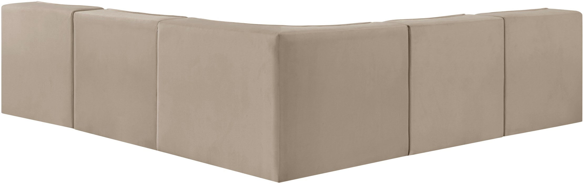 Meridian Furniture - Rummi Beige Velvet Performance Fabric Upholstered 5pc. Sectional - 660Beige-Sec5A - GreatFurnitureDeal