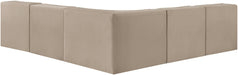 Meridian Furniture - Rummi Beige Velvet Performance Fabric Upholstered 5pc. Sectional - 660Beige-Sec5A - GreatFurnitureDeal
