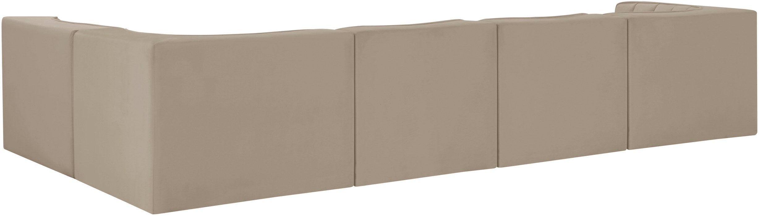 Meridian Furniture - Rummi Beige Velvet Performance Fabric Upholstered 5pc. Sectional - 660Beige-Sec5E - GreatFurnitureDeal