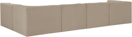 Meridian Furniture - Rummi Beige Velvet Performance Fabric Upholstered 5pc. Sectional - 660Beige-Sec5E - GreatFurnitureDeal