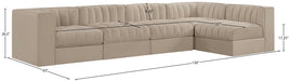 Meridian Furniture - Rummi Beige Velvet Performance Fabric Upholstered 5pc. Sectional - 660Beige-Sec5E - GreatFurnitureDeal