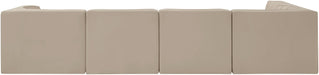 Meridian Furniture - Rummi Beige Velvet Performance Fabric Upholstered 5pc. Sectional - 660Beige-Sec5E - GreatFurnitureDeal