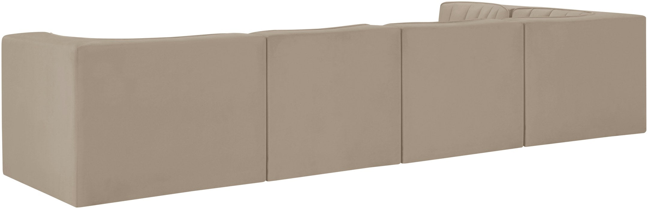 Meridian Furniture - Rummi Beige Velvet Performance Fabric Upholstered 5pc. Sectional - 660Beige-Sec5E - GreatFurnitureDeal