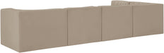 Meridian Furniture - Rummi Beige Velvet Performance Fabric Upholstered 5pc. Sectional - 660Beige-Sec5E - GreatFurnitureDeal