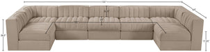 Meridian Furniture - Rummi Beige Velvet Performance Fabric Upholstered 7pc. Sectional - 660Beige-Sec7B - GreatFurnitureDeal