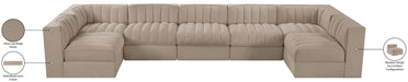 Meridian Furniture - Rummi Beige Velvet Performance Fabric Upholstered 7pc. Sectional - 660Beige-Sec7B - GreatFurnitureDeal