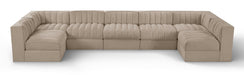 Meridian Furniture - Rummi Beige Velvet Performance Fabric Upholstered 7pc. Sectional - 660Beige-Sec7B - GreatFurnitureDeal