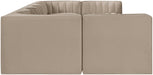 Meridian Furniture - Rummi Beige Velvet Performance Fabric Upholstered 7pc. Sectional - 660Beige-Sec7B - GreatFurnitureDeal