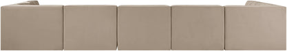 Meridian Furniture - Rummi Beige Velvet Performance Fabric Upholstered 7pc. Sectional - 660Beige-Sec7B - GreatFurnitureDeal