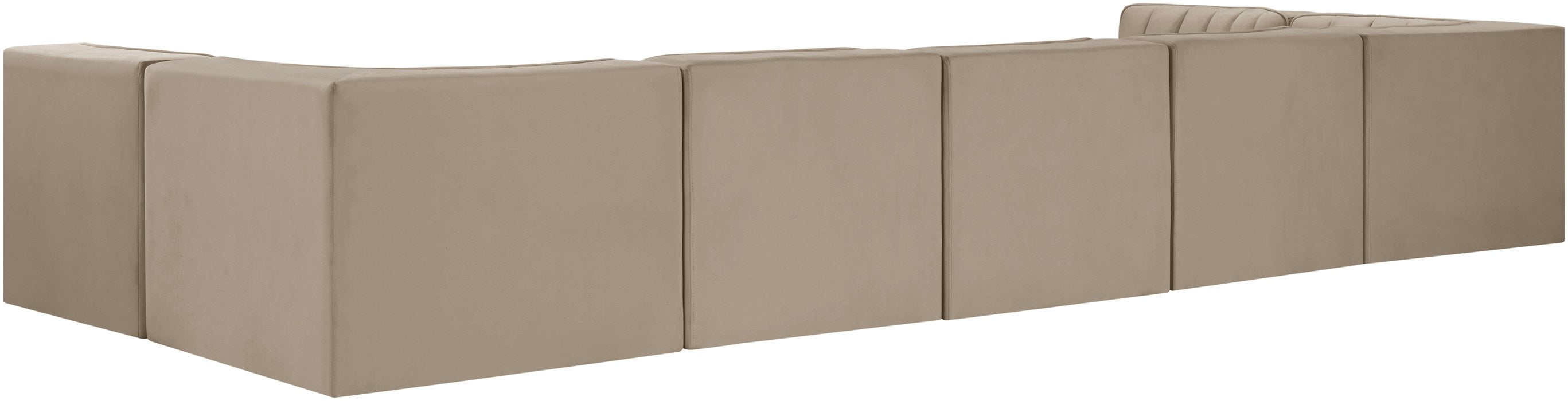 Meridian Furniture - Rummi Beige Velvet Performance Fabric Upholstered 7pc. Sectional - 660Beige-Sec7B - GreatFurnitureDeal