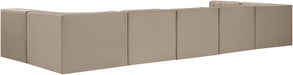 Meridian Furniture - Rummi Beige Velvet Performance Fabric Upholstered 7pc. Sectional - 660Beige-Sec7B - GreatFurnitureDeal