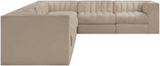 Meridian Furniture - Rummi Beige Velvet Performance Fabric Upholstered 7pc. Sectional - 660Beige-Sec7C - GreatFurnitureDeal