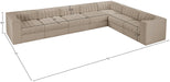 Meridian Furniture - Rummi Beige Velvet Performance Fabric Upholstered 7pc. Sectional - 660Beige-Sec7C - GreatFurnitureDeal