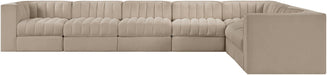 Meridian Furniture - Rummi Beige Velvet Performance Fabric Upholstered 7pc. Sectional - 660Beige-Sec7C - GreatFurnitureDeal