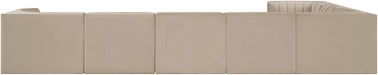 Meridian Furniture - Rummi Beige Velvet Performance Fabric Upholstered 7pc. Sectional - 660Beige-Sec7C - GreatFurnitureDeal