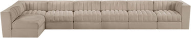 Meridian Furniture - Rummi Beige Velvet Performance Fabric Upholstered 7pc. Sectional - 660Beige-Sec7D - GreatFurnitureDeal