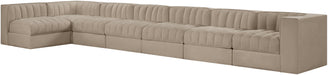 Meridian Furniture - Rummi Beige Velvet Performance Fabric Upholstered 7pc. Sectional - 660Beige-Sec7D - GreatFurnitureDeal