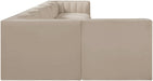 Meridian Furniture - Rummi Beige Velvet Performance Fabric Upholstered 7pc. Sectional - 660Beige-Sec7D - GreatFurnitureDeal