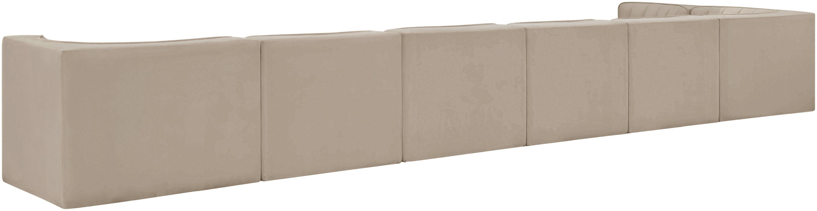 Meridian Furniture - Rummi Beige Velvet Performance Fabric Upholstered 7pc. Sectional - 660Beige-Sec7D - GreatFurnitureDeal