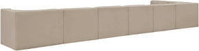 Meridian Furniture - Rummi Beige Velvet Performance Fabric Upholstered 7pc. Sectional - 660Beige-Sec7D - GreatFurnitureDeal