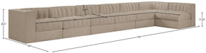 Meridian Furniture - Rummi Beige Velvet Performance Fabric Upholstered 7pc. Sectional - 660Beige-Sec7D - GreatFurnitureDeal