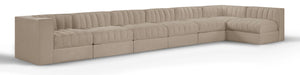 Meridian Furniture - Rummi Beige Velvet Performance Fabric Upholstered 7pc. Sectional - 660Beige-Sec7D - GreatFurnitureDeal