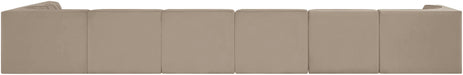 Meridian Furniture - Rummi Beige Velvet Performance Fabric Upholstered 7pc. Sectional - 660Beige-Sec7D - GreatFurnitureDeal