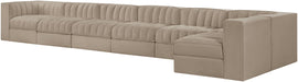 Meridian Furniture - Rummi Beige Velvet Performance Fabric Upholstered 7pc. Sectional - 660Beige-Sec7D - GreatFurnitureDeal