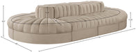 Meridian Furniture - Rummi Beige Velvet Performance Fabric Upholstered 8pc. Sectional - 660Beige-Sec8B - GreatFurnitureDeal