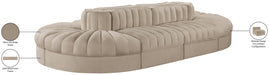 Meridian Furniture - Rummi Beige Velvet Performance Fabric Upholstered 8pc. Sectional - 660Beige-Sec8B - GreatFurnitureDeal