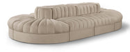 Meridian Furniture - Rummi Beige Velvet Performance Fabric Upholstered 8pc. Sectional - 660Beige-Sec8B - GreatFurnitureDeal