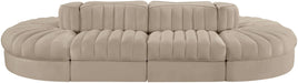 Meridian Furniture - Rummi Beige Velvet Performance Fabric Upholstered 8pc. Sectional - 660Beige-Sec8B - GreatFurnitureDeal