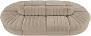 Meridian Furniture - Rummi Beige Velvet Performance Fabric Upholstered 8pc. Sectional - 660Beige-Sec8B - GreatFurnitureDeal