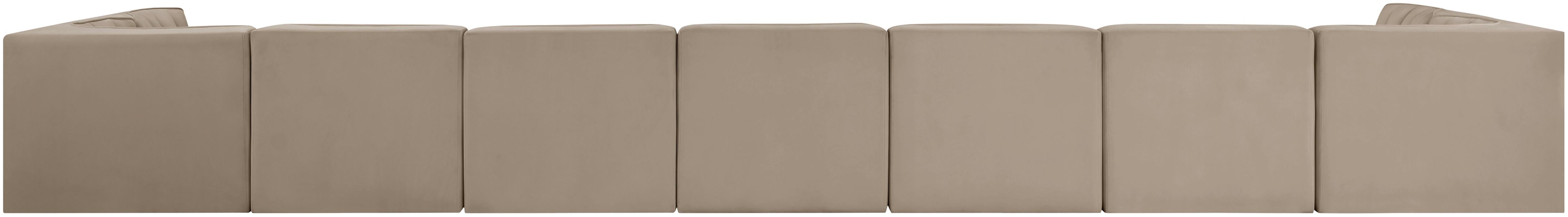 Meridian Furniture - Rummi Beige Velvet Performance Fabric Upholstered 9pc. Sectional - 660Beige-Sec9A - GreatFurnitureDeal