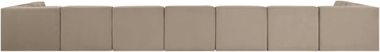 Meridian Furniture - Rummi Beige Velvet Performance Fabric Upholstered 9pc. Sectional - 660Beige-Sec9A - GreatFurnitureDeal